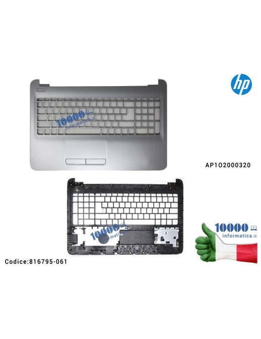 816795-061 Top Case Superiore Palmrest HP 15-AC [SILVER] 15-AF 15-AY 15-BA 250 G4 255 G4 256 G4 250 G5 255 G5 15Q-AJ AP1O2000...