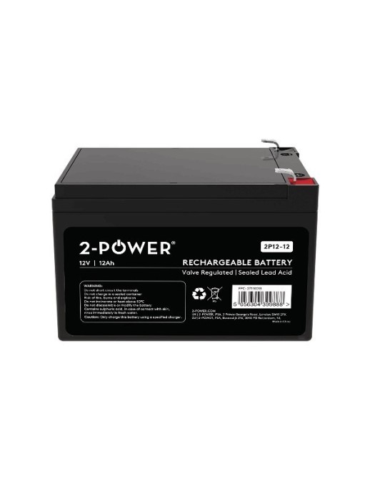 2P12-12 2-Power 12V 12Ah VRLA Batteria Adatto per Multiple UPS Applications (APC RBC4)