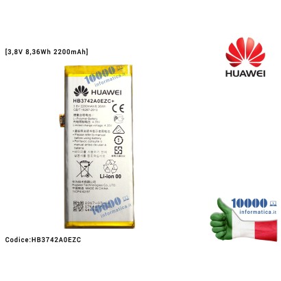 HB3742A0EZC+ Batteria 24021764 HUAWEI P8 Lite (ALE-L21) Y3 2017 (CRO-L02) Y3 2018 (CAG-L03) [2200mAh 3,8V 8,36Wh] 1ICP4/42/97