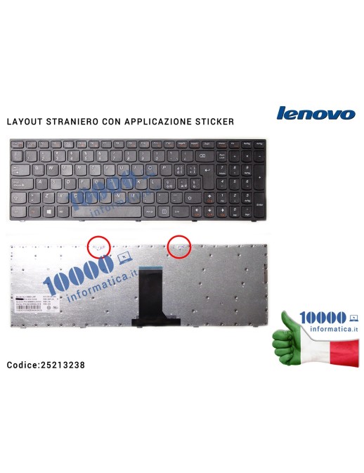 25213238 Tastiera Straniera LENOVO Essential B5400 M5400 [LAYOUT TRASF. ADESIVI ITALIANO]
