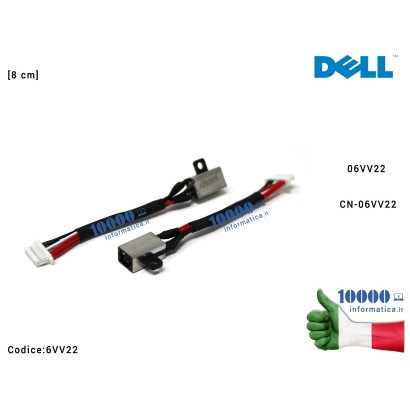 6VV22 Connettore di Alimentazione DC Power Jack PJ806 DELL Inspiron 17-7000 17-7773 17-7778 17-7779 P30E [8 cm] 06VV22 CN-06VV22