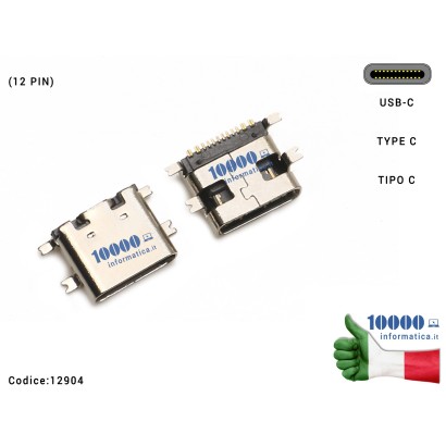12904 Connettore di Alimentazione 12904 Tipo C (12 PIN) USB-C DC Power Jack Type-C