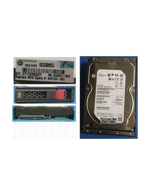862136-001 SPS-DRV HDD 6TB 12G 7.2K LFF SAS MDL LP