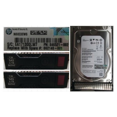862140-001 SPS-DRV HDD 6TB 12G 7.2K LFF SAS MDL SC