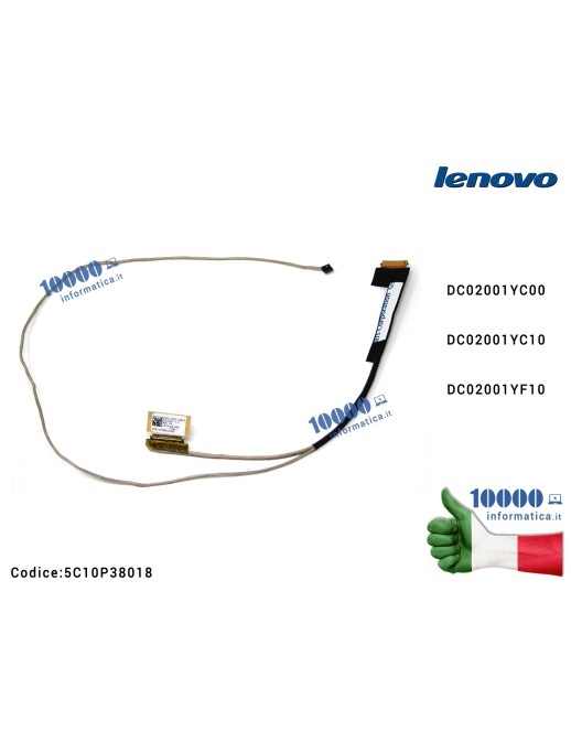 5C10P38018 Cavo Flat LCD LENOVO [MODELLO 14"] IdeaPad 320-14 320-14IAP 320-14IKB 320-14AST 320-14ISK 520-14 520-14IAP 520-14I...
