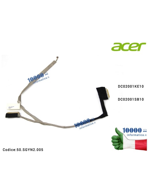 50.SGYN2.005 Cavo Flat LCD ACER Aspire V5-171 V5-131 Aspire One 756 C710 DC02001KE10 DC02001SB10 50.SGYN2.005 50SGYN2005