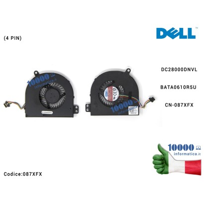 87XFX Ventola Fan CPU DELL Latitude E5440 E5540 (4 PIN) DC28000DNVL BATA0610R5U 087XFX CN-087XFX