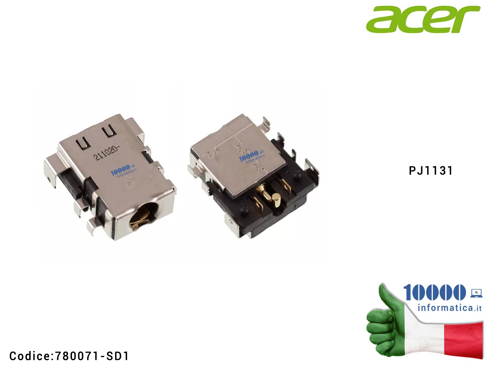 780071-SD1 Connettore DC Power Jack PJ1131 ACER Nitro 5 AN515-44 AN... 780071-SD1 Connettore DC Power Jack PJ1131 ACER Nitro 5 AN515-44 AN...