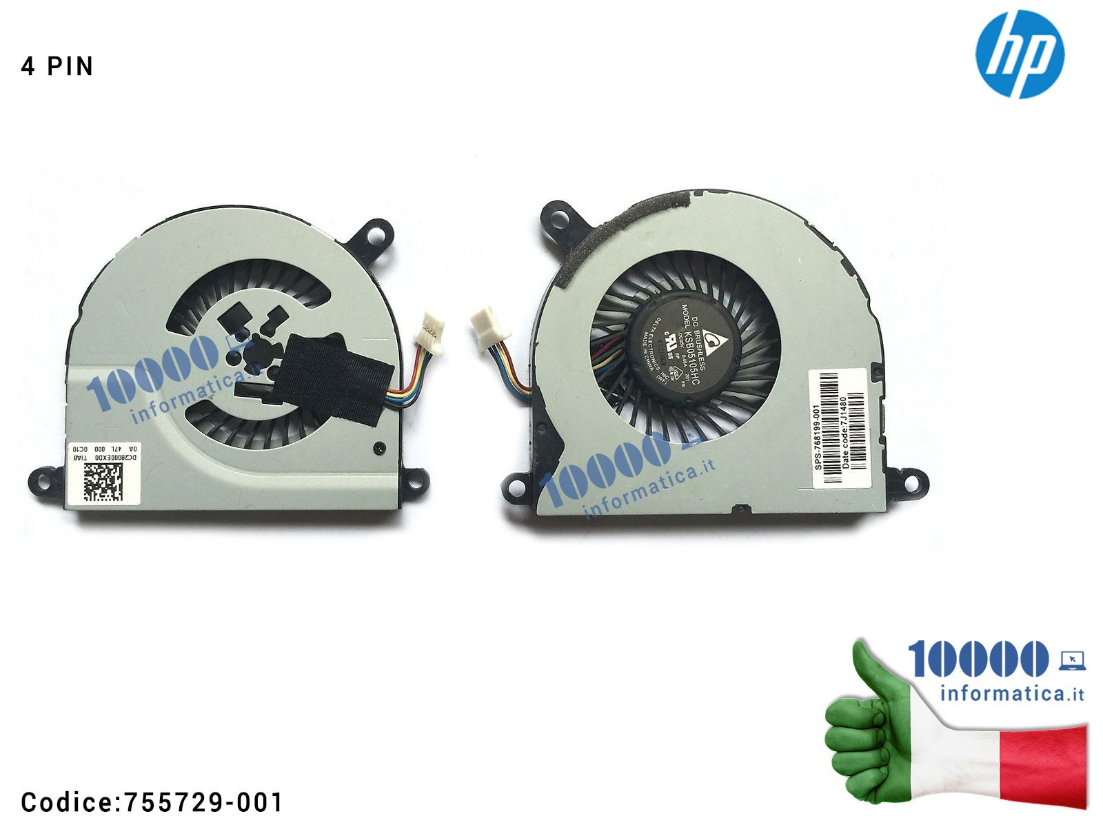 755729-001 Ventola di Raffreddamento Fan CPU HP Pavilion 11-N X360 310 G1 EG50050S1-C470-S9A 755729-001 Ventola di Raffreddamento Fan CPU HP Pavilion 11-N X360 310 G1 EG50050S1-C470-S9A