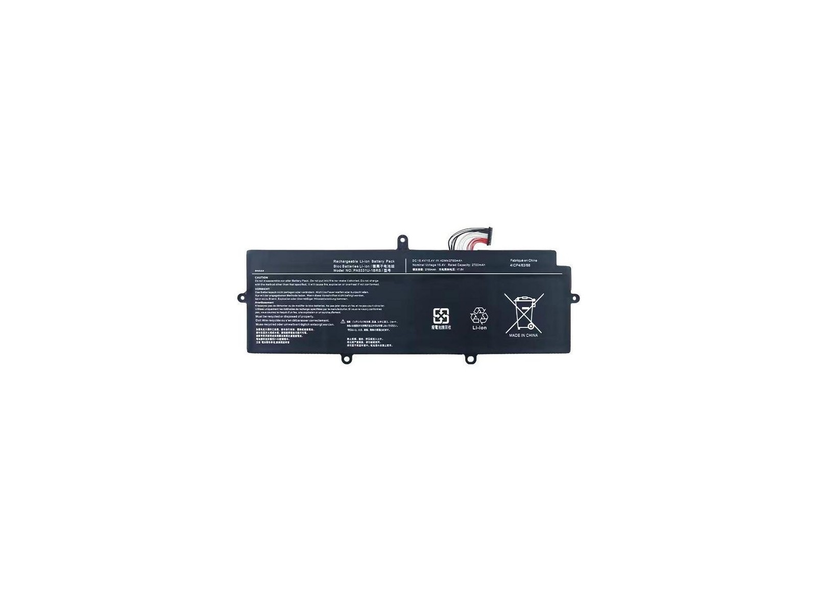 MBXTO-BA0069 CoreParts Batteria for Toshiba Notebook 42Wh Li-ion 15.4V 2700mAh for Dynabook Portege A30E Dynabook Tecra A40G PA5 MBXTO-BA0069 CoreParts Batteria for Toshiba Notebook 42Wh Li-ion 15.4V 2700mAh for Dynabook Portege A30E Dynabook Tecra A40G PA5