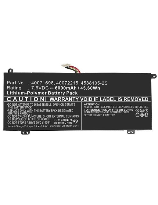 MBXTO-BA0066 CoreParts Laptop Batteria for Toshiba 46Wh Li-ion 7.6V 6000mAh Black for Satellite Pro C50-H-106 C40-G-11G C40-G-12