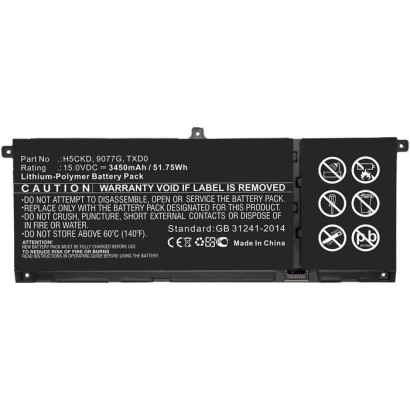 MBXDE-BA0240 CoreParts Laptop Batteria for Dell 51.75Wh Li-Polymer 15V 3450mAh for Dell Inspiron 13 7306 2-in-1 Inspiron 14 5401