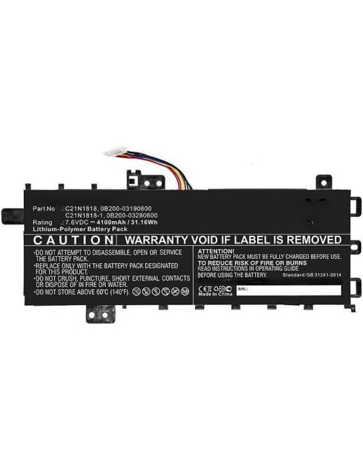 MBXAS-BA0279 CoreParts Laptop Batteria for Asus 31.16Wh Li-Polymer 7.6V 4100mAh (TYPE A) for Asus A412FA A412UA A412UB AUX412NB 