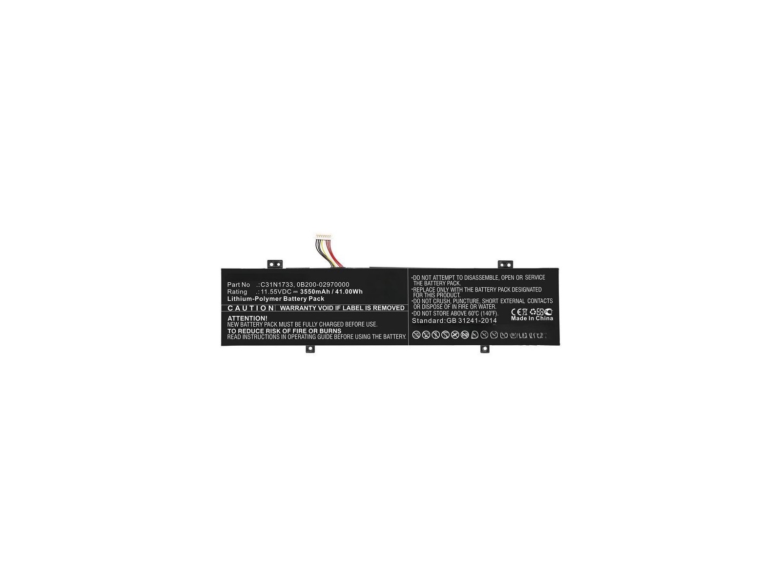 MBXAS-BA0267 CoreParts Laptop Batteria for Asus 41.00Wh Li-Polymer 11.55V 3550mAh for Asus TP412FA TP412FA-DB72T TP412FA-EC011T MBXAS-BA0267 CoreParts Laptop Batteria for Asus 41.00Wh Li-Polymer 11.55V 3550mAh for Asus TP412FA TP412FA-DB72T TP412FA-EC011T