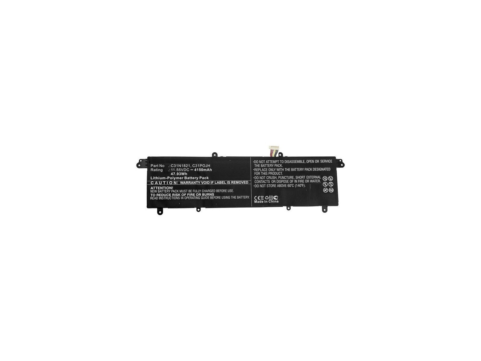 MBXAS-BA0253 CoreParts Laptop Batteria for Asus 48Wh Li-Pol 11.55V 4150mAh for for ASUS UX3000XN UX392FA UX392FN-2B Vivobook 14 MBXAS-BA0253 CoreParts Laptop Batteria for Asus 48Wh Li-Pol 11.55V 4150mAh for for ASUS UX3000XN UX392FA UX392FN-2B Vivobook 14