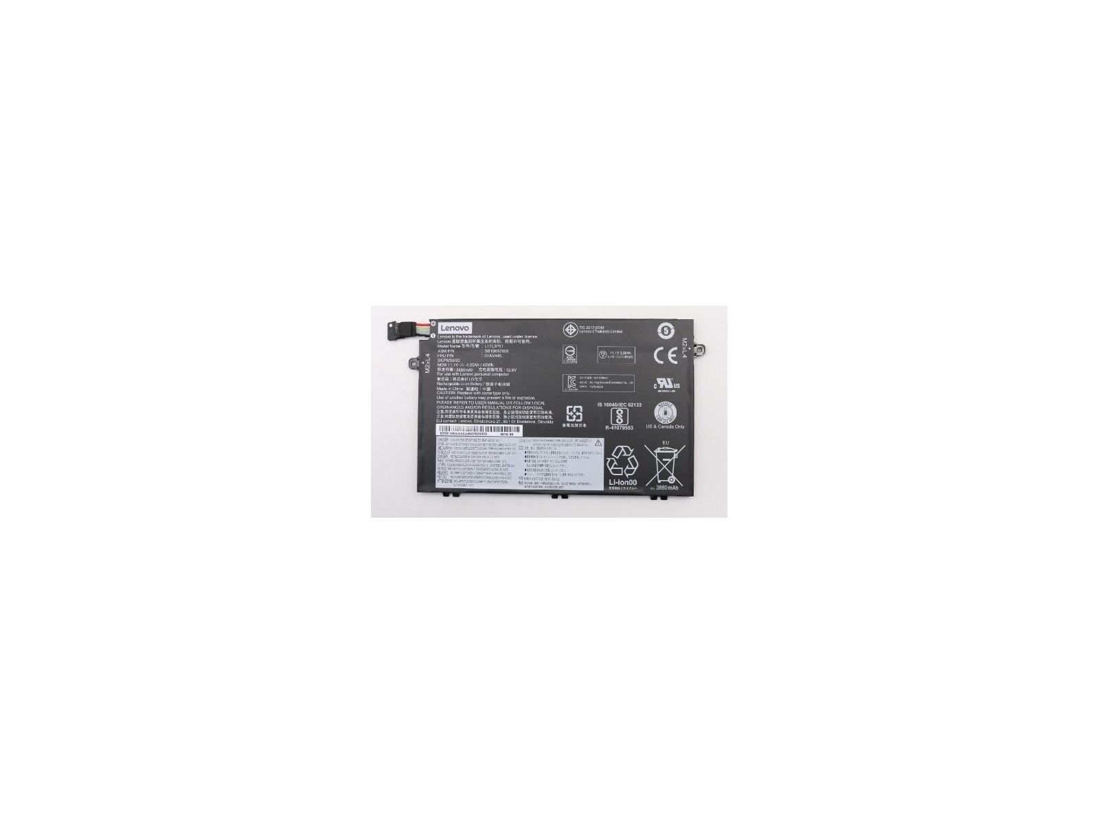 01AV445 Lenovo Lithium-Ion Batteria 45Wh capacity 11.1V voltage compatible with Lenovo ThinkPad E480 E490 E580 series. FRU01AV44 01AV445 Lenovo Lithium-Ion Batteria 45Wh capacity 11.1V voltage compatible with Lenovo ThinkPad E480 E490 E580 series. FRU01AV44