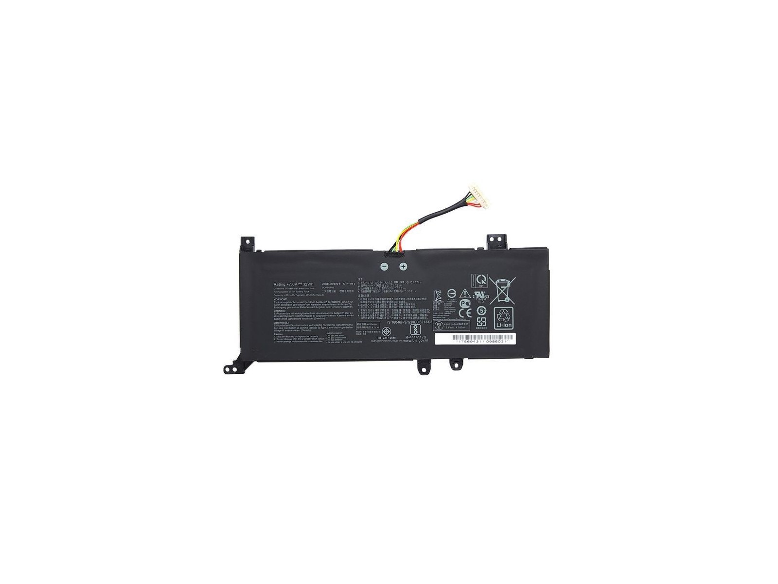MBXAS-BA0322 CoreParts Laptop Batteria for Asus 32Wh Li-Polymer 7.3V 4385mAh for Asus Notebook X Series 0B200-03450100 X509 B21N MBXAS-BA0322 CoreParts Laptop Batteria for Asus 32Wh Li-Polymer 7.3V 4385mAh for Asus Notebook X Series 0B200-03450100 X509 B21N
