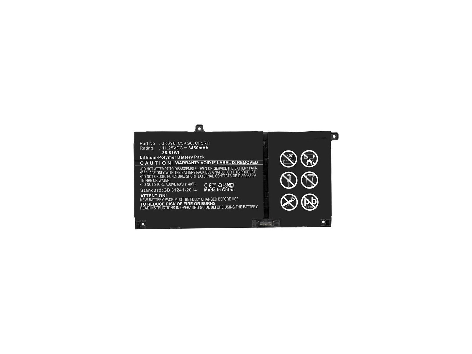 MBXDE-BA0239 CoreParts Laptop Batteria for Dell 38.81Wh Li-Polymer 11.25V 3450mAh for Dell Inspiron 13 5301 Inspiron 14 5406 2-i MBXDE-BA0239 CoreParts Laptop Batteria for Dell 38.81Wh Li-Polymer 11.25V 3450mAh for Dell Inspiron 13 5301 Inspiron 14 5406 2-i