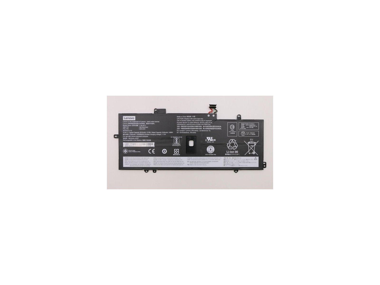 FRU02DL004 Lenovo Rechargeable lithium-ion Batteria 51Wh capacity designed for Lenovo ThinkPad X1 Yoga and X1 Carbon series lapt FRU02DL004 Lenovo Rechargeable lithium-ion Batteria 51Wh capacity designed for Lenovo ThinkPad X1 Yoga and X1 Carbon series lapt