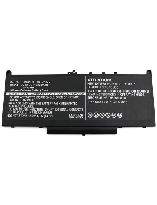 MBXDE-BA0127 CoreParts Laptop Batteria for Dell 55Wh Li-Pol 7.6V 7200mAh Black Latitude 12 E7270 Latitude 12 E7470 J60J5 MC34Y 2