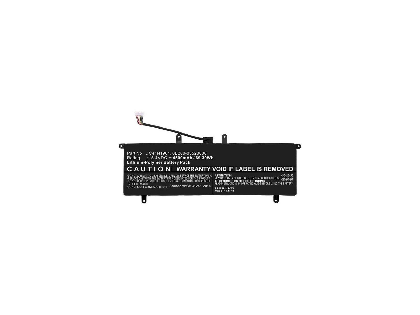 MBXAS-BA0318 CoreParts Batteria for Asus Notebook Laptop 69.30Wh Li-Polymer 15.4V 4500mAh Black for ZenBook 14 UX481F ZenBook 14 MBXAS-BA0318 CoreParts Batteria for Asus Notebook Laptop 69.30Wh Li-Polymer 15.4V 4500mAh Black for ZenBook 14 UX481F ZenBook 14