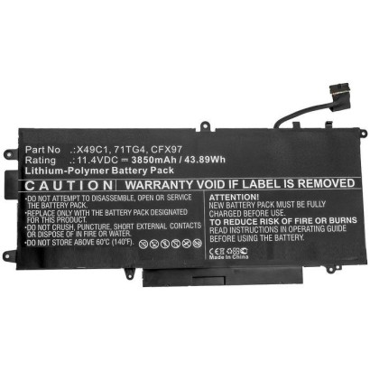 MBXDE-BA0226 CoreParts Laptop Batteria for Dell 44Wh Li-Po 11.4V 3850mAh Black for Latitude 5289 2-in-1 Latitude 7390 2-in-1 71T