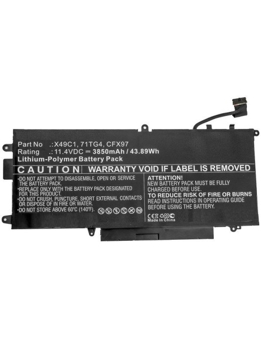 MBXDE-BA0226 CoreParts Laptop Batteria for Dell 44Wh Li-Po 11.4V 3850mAh Black for Latitude 5289 2-in-1 Latitude 7390 2-in-1 71T