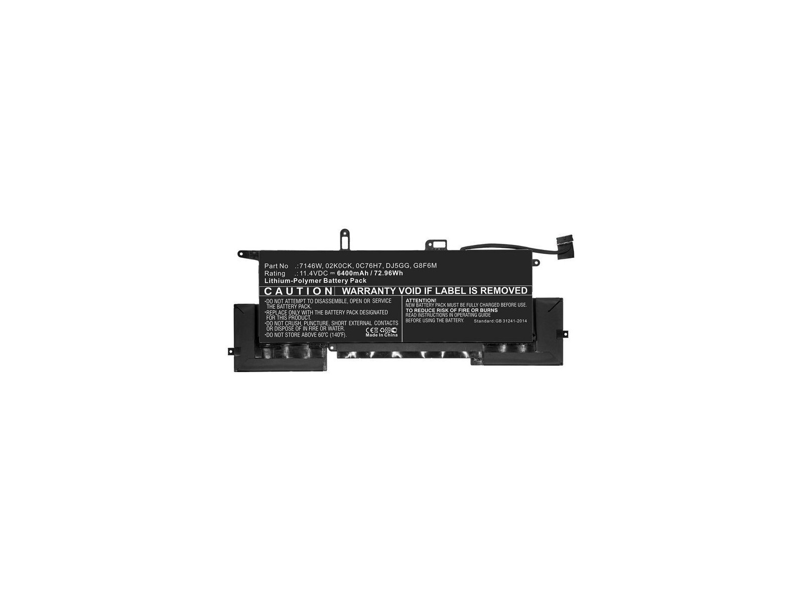 MBXDE-BA0204 CoreParts Laptop Batteria for Dell 72.96Wh Li-Pol 11.4V 6400mAh Black for Dell Notebook Laptop Latitude 7400 2-in-1 MBXDE-BA0204 CoreParts Laptop Batteria for Dell 72.96Wh Li-Pol 11.4V 6400mAh Black for Dell Notebook Laptop Latitude 7400 2-in-1
