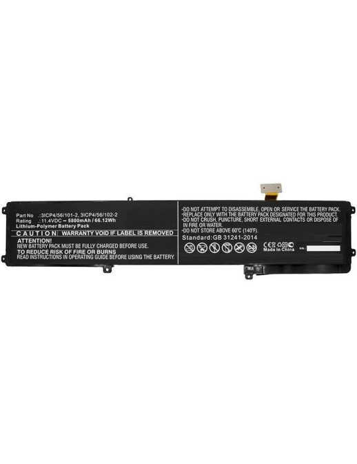 MBXRZ-BA0006 CoreParts Laptop Batteria for Razer 66.12Wh Li-Pol 11.4V 5800mAh Black for Razer Notebook Laptop BETTY4-73K-06472 B