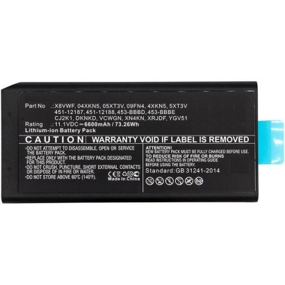 MBXDE-BA0185 CoreParts Laptop Batteria for Dell 73WH Li-ion 11.1V 6.6Ah Latitude 12 7204 Latitude 14 7404 Latitude 14 Rugged 540