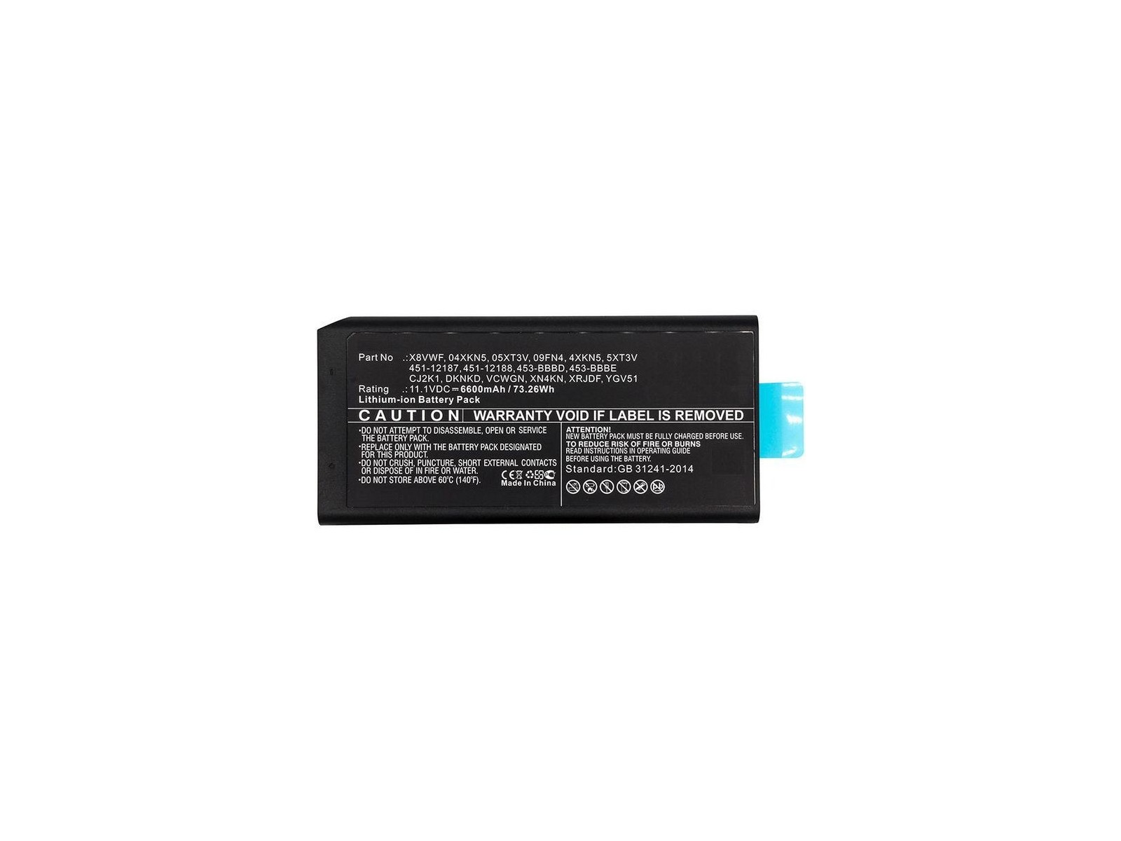 MBXDE-BA0185 CoreParts Laptop Batteria for Dell 73WH Li-ion 11.1V 6.6Ah Latitude 12 7204 Latitude 14 7404 Latitude 14 Rugged 540 MBXDE-BA0185 CoreParts Laptop Batteria for Dell 73WH Li-ion 11.1V 6.6Ah Latitude 12 7204 Latitude 14 7404 Latitude 14 Rugged 540
