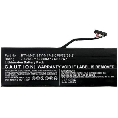 MBXMSI-BA0009 CoreParts Laptop Batteria for MSI 61WH Li-ion 7.6V 8Ah GS40 GS40 6QD GS40 6QD Phantom BTY-M47 BTY-M47(2ICP5/73/95-