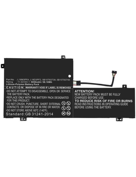 MBXLE-BA0242 CoreParts Laptop Batteria for Lenovo 58.18Wh Li-Pol 11.52V 5050mAh Black for Lenovo Notebook Laptop Yoga C740 YOGA 