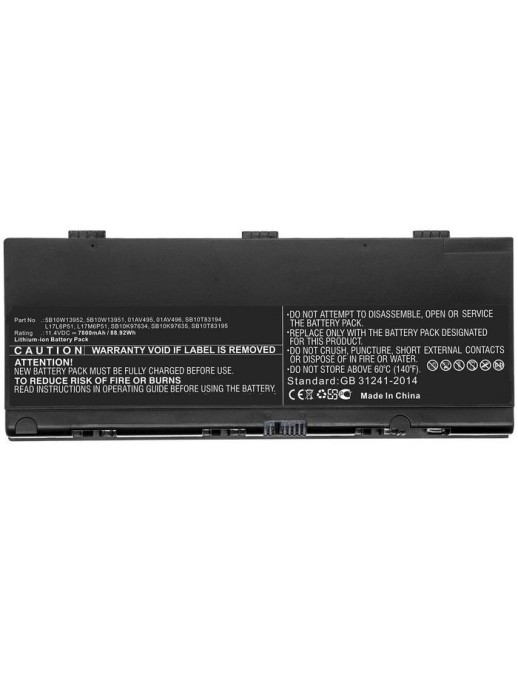 MBXLE-BA0259 CoreParts Laptop Batteria for Lenovo 88.92Wh Li-ion 11.4V 7800mAh Black for Lenovo Notebook Laptop Thinkpad P52 Thi