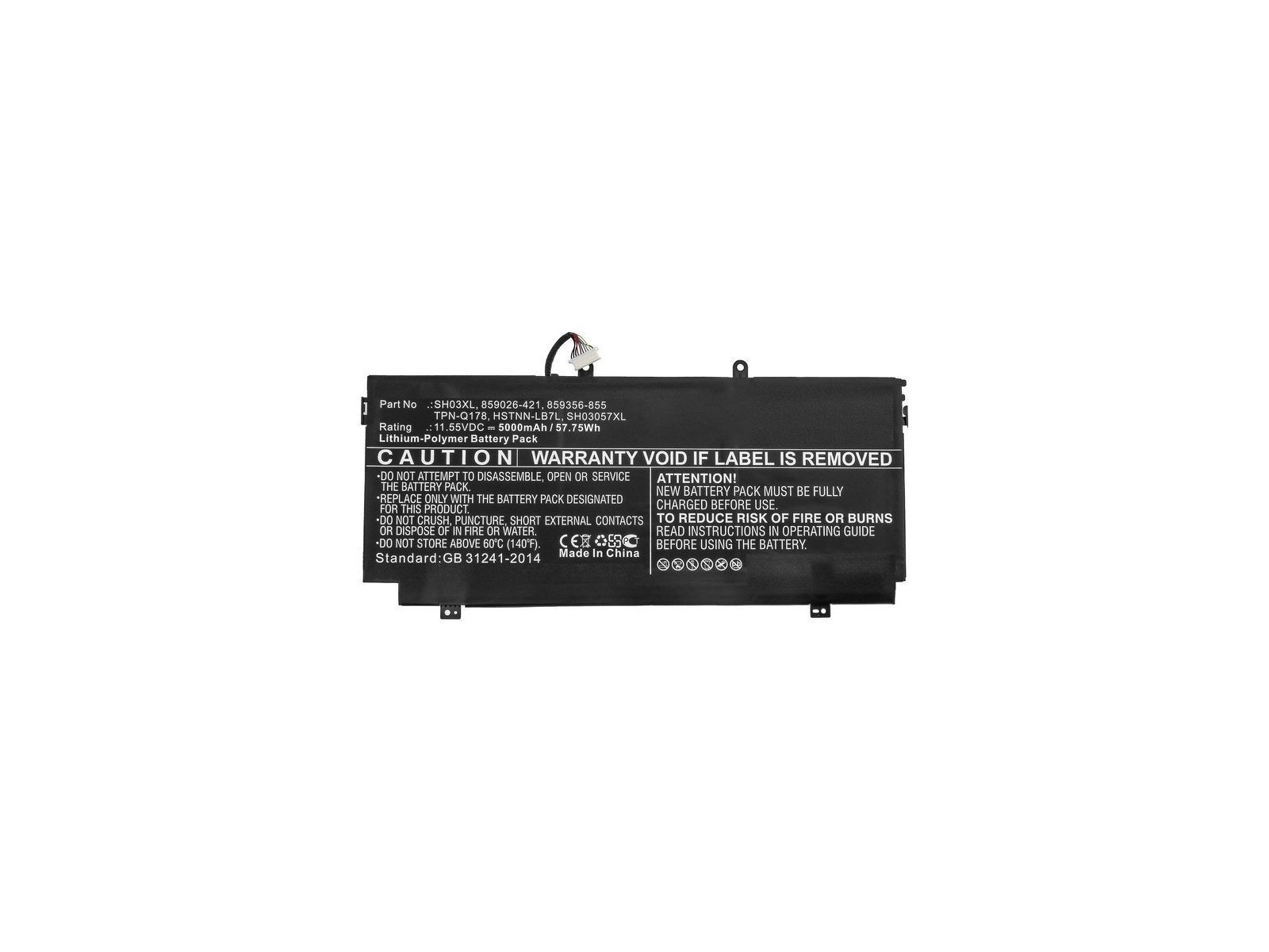 MBXHP-BA0253 CoreParts Laptop Batteria for HP 57.75Wh Li-Pol 11.55V 5000mAh Black with 2.4cm cable for HP Notebook Spectre X360 MBXHP-BA0253 CoreParts Laptop Batteria for HP 57.75Wh Li-Pol 11.55V 5000mAh Black with 2.4cm cable for HP Notebook Spectre X360