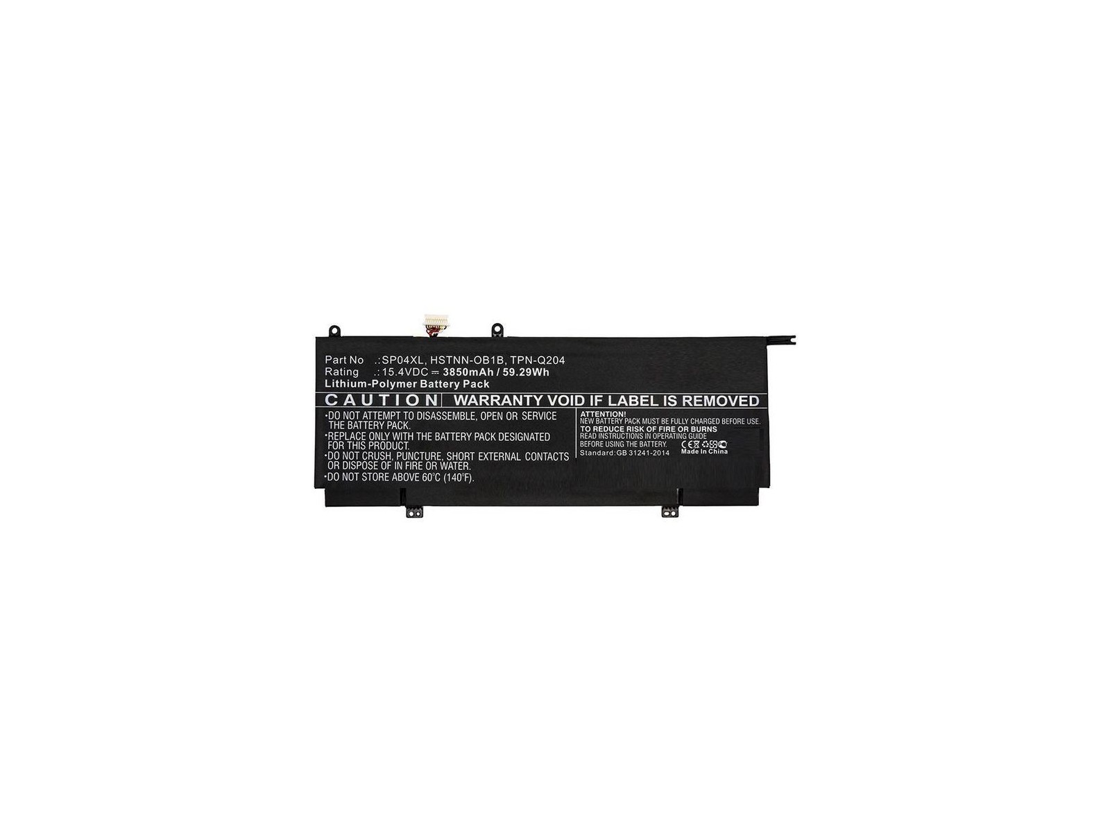 MBXHP-BA0262 CoreParts Laptop Batteria for HP 59.29Wh Li-Pol 15.4V 3850mAh Black HSTNN-OB1B L28538-AC1 L28764-005 SP04061XL SP04 MBXHP-BA0262 CoreParts Laptop Batteria for HP 59.29Wh Li-Pol 15.4V 3850mAh Black HSTNN-OB1B L28538-AC1 L28764-005 SP04061XL SP04