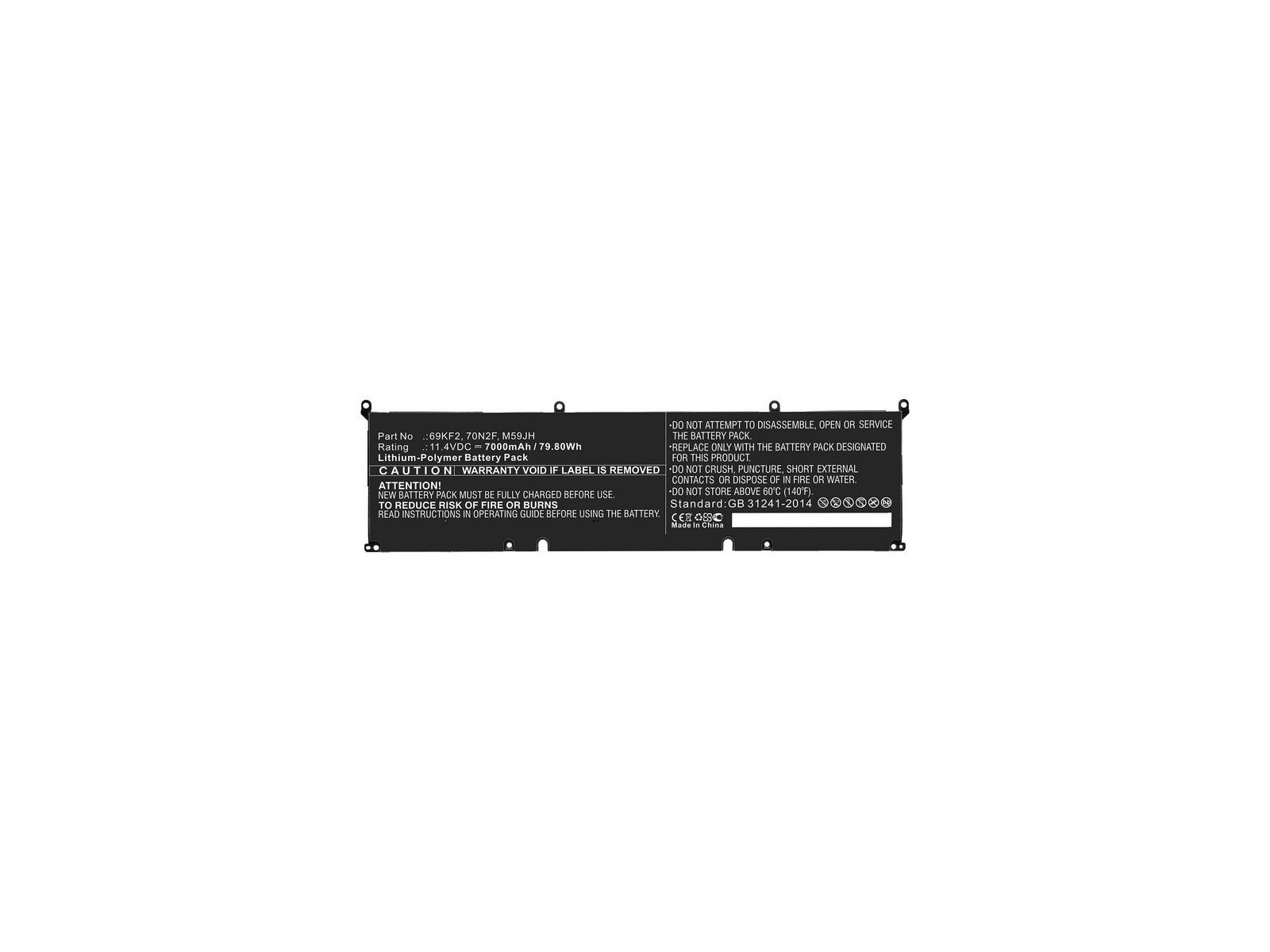 MBXDE-BA0209 CoreParts Laptop Batteria for Dell 69Wh Li-Pol 11.55V 6000mAh Black for Dell Notebook Laptop Alienware M15 2020 ALW MBXDE-BA0209 CoreParts Laptop Batteria for Dell 69Wh Li-Pol 11.55V 6000mAh Black for Dell Notebook Laptop Alienware M15 2020 ALW