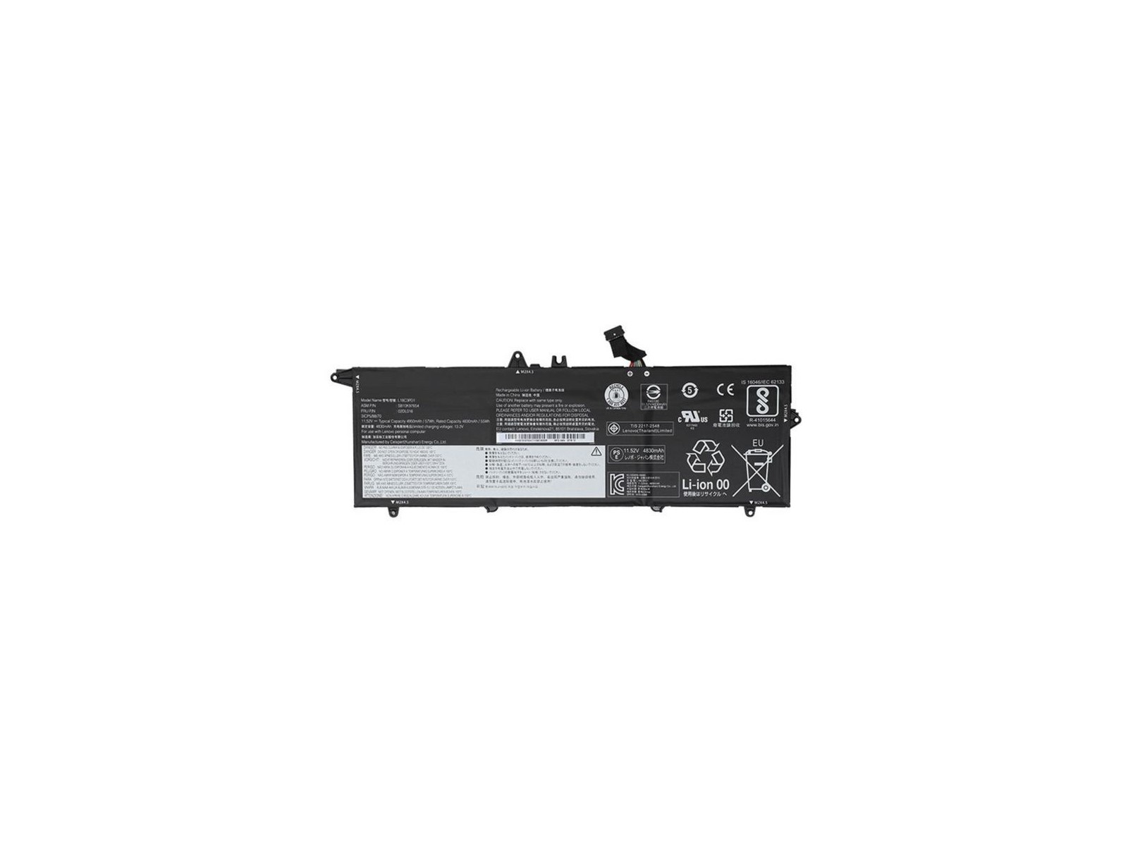 02DL014 Lenovo Li-Ion Batteria 57Wh capacity 3 cells 11.58V compatible with Lenovo ThinkPad models CE and UL certified. FRU02DL0 02DL014 Lenovo Li-Ion Batteria 57Wh capacity 3 cells 11.58V compatible with Lenovo ThinkPad models CE and UL certified. FRU02DL0