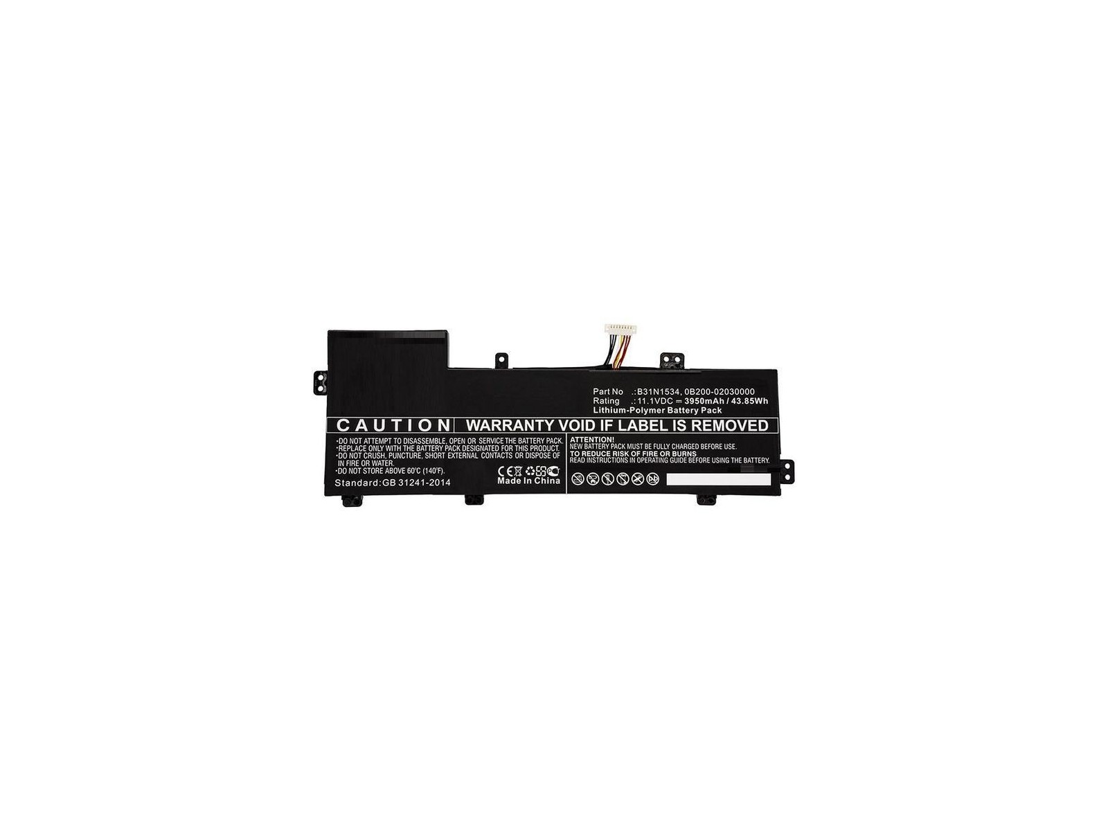 MBXAS-BA0172 CoreParts Laptop Batteria For Asus 44WH Li-ion 11.1V 3950mAh for Asus UX510 0B200-02030000 0B200-02030100 B31N1534 MBXAS-BA0172 CoreParts Laptop Batteria For Asus 44WH Li-ion 11.1V 3950mAh for Asus UX510 0B200-02030000 0B200-02030100 B31N1534