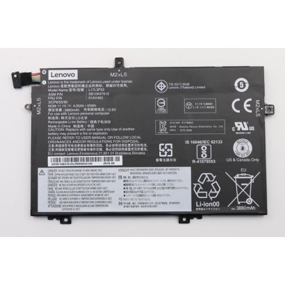 01AV464 Lenovo Lithium-ion Batteria 45Wh capacity 11.1V voltage designed for Lenovo ThinkPad L480 and L580 systems. FRU01AV464