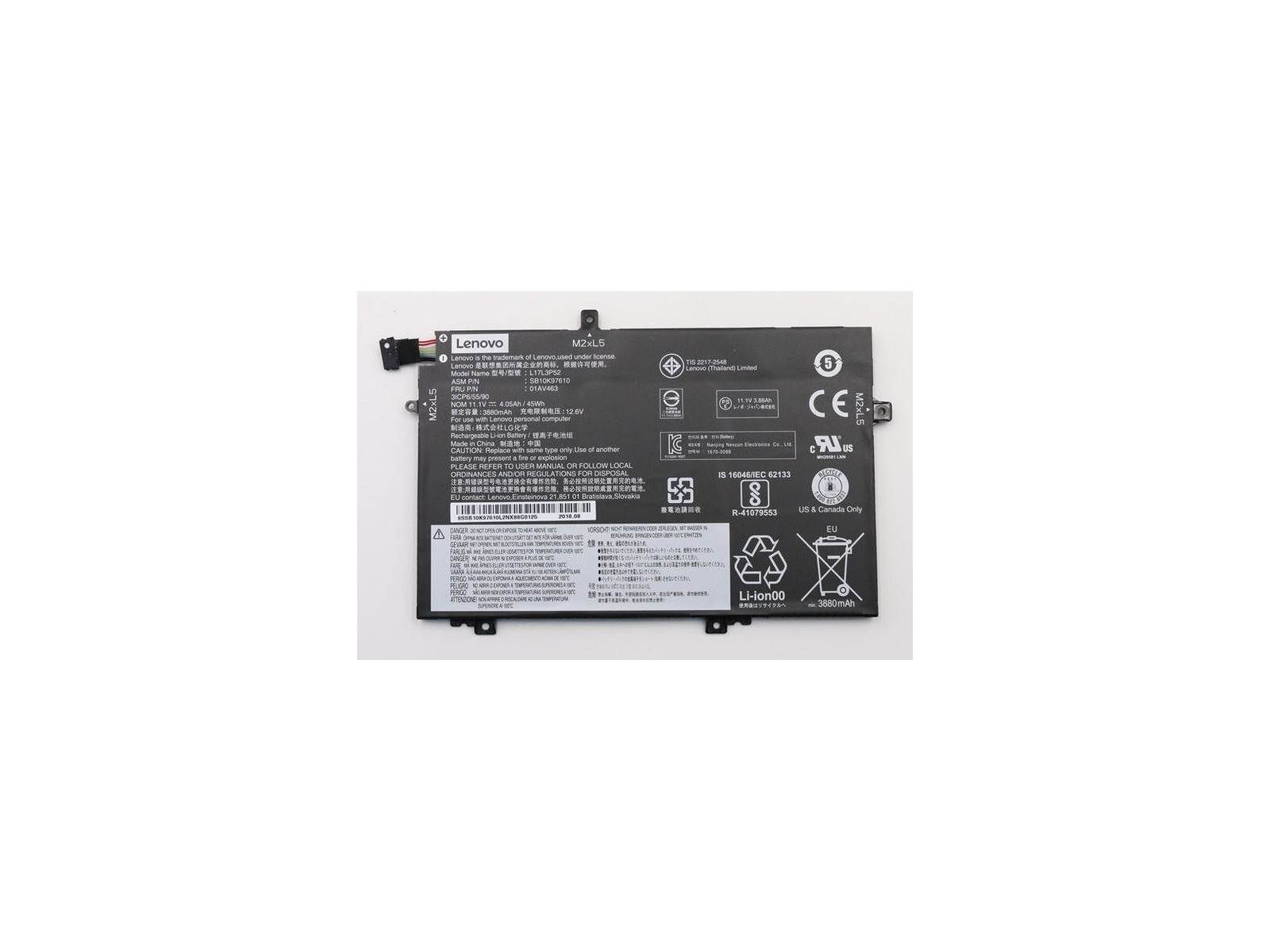 01AV466 Lenovo Internal Lithium-Ion Batteria with 45Wh capacity 3 cells designed for various Lenovo laptop models. FRU01AV466 01AV466 Lenovo Internal Lithium-Ion Batteria with 45Wh capacity 3 cells designed for various Lenovo laptop models. FRU01AV466