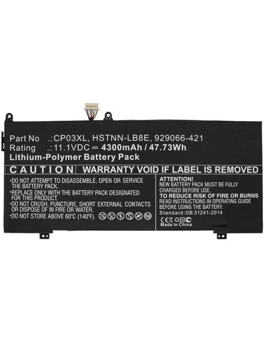 MBXHP-BA0176 CoreParts Laptop Batteria for HP 55,86Wh Li-Pol 11,4V 4900mAh Black - Spectre X360 13 Spectre 13 Spectre x360 13 Co