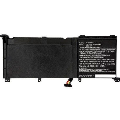 MBXAS-BA0137 CoreParts Laptop Batteria for Asus 56Wh Li-Pol 15.2V 3700mAh Black G501 G601J G60JW4720 N501JW-1A N501JW-1B N501JW-