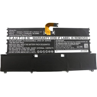 MBXHP-BA0076 CoreParts Laptop Batteria for HP 37Wh Li-Pol 7.7V 4750mAh Black F1D61EAABD Spectre 13-V000 Spectre 13-V000NA Spectr
