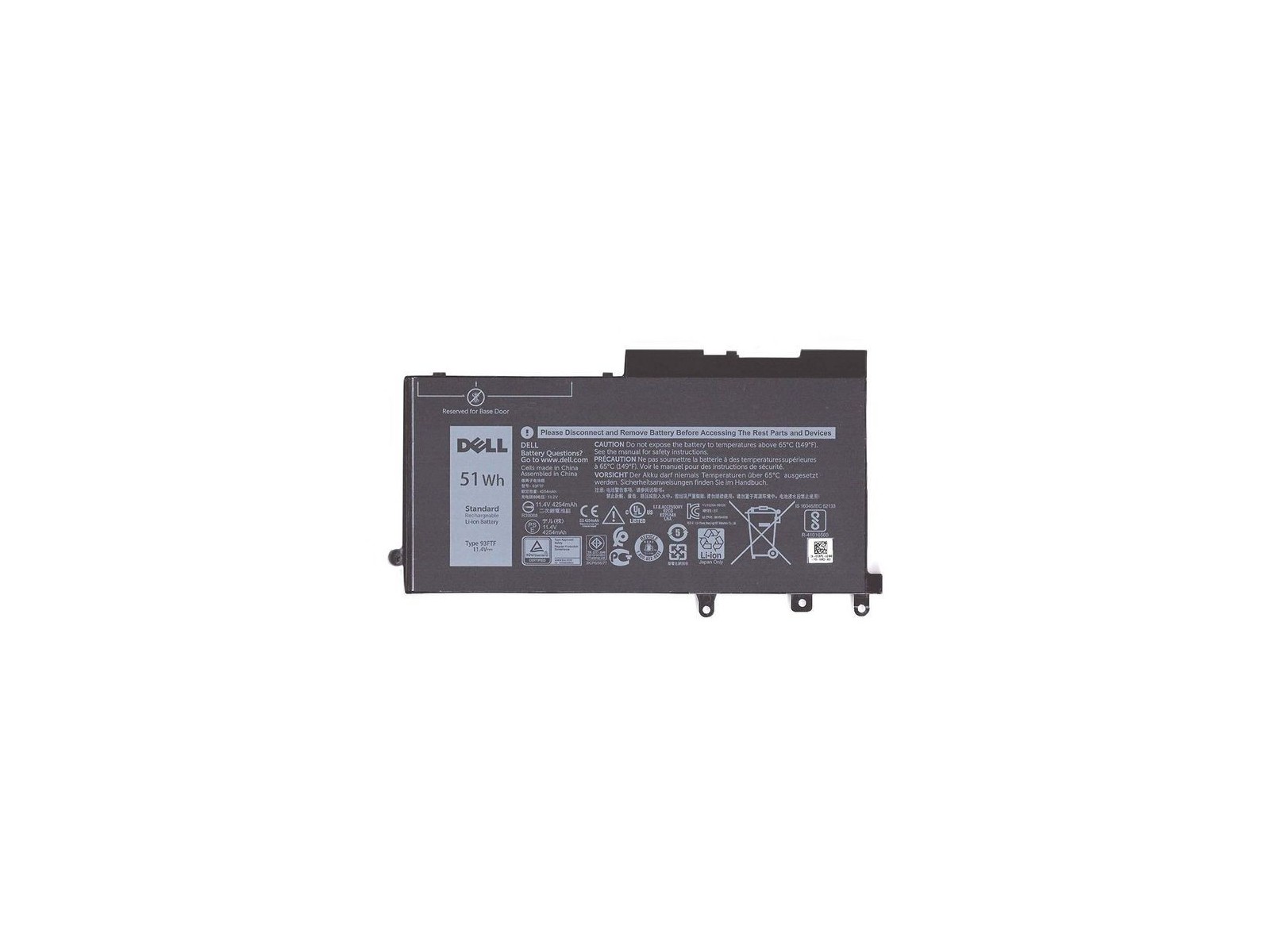 DJWGP Dell Batteria 51WHR 3 Cell Lithium Ion D4CMT. 451-BBZT 83XPC 0DJWGP DJWGP Dell Batteria 51WHR 3 Cell Lithium Ion D4CMT. 451-BBZT 83XPC 0DJWGP
