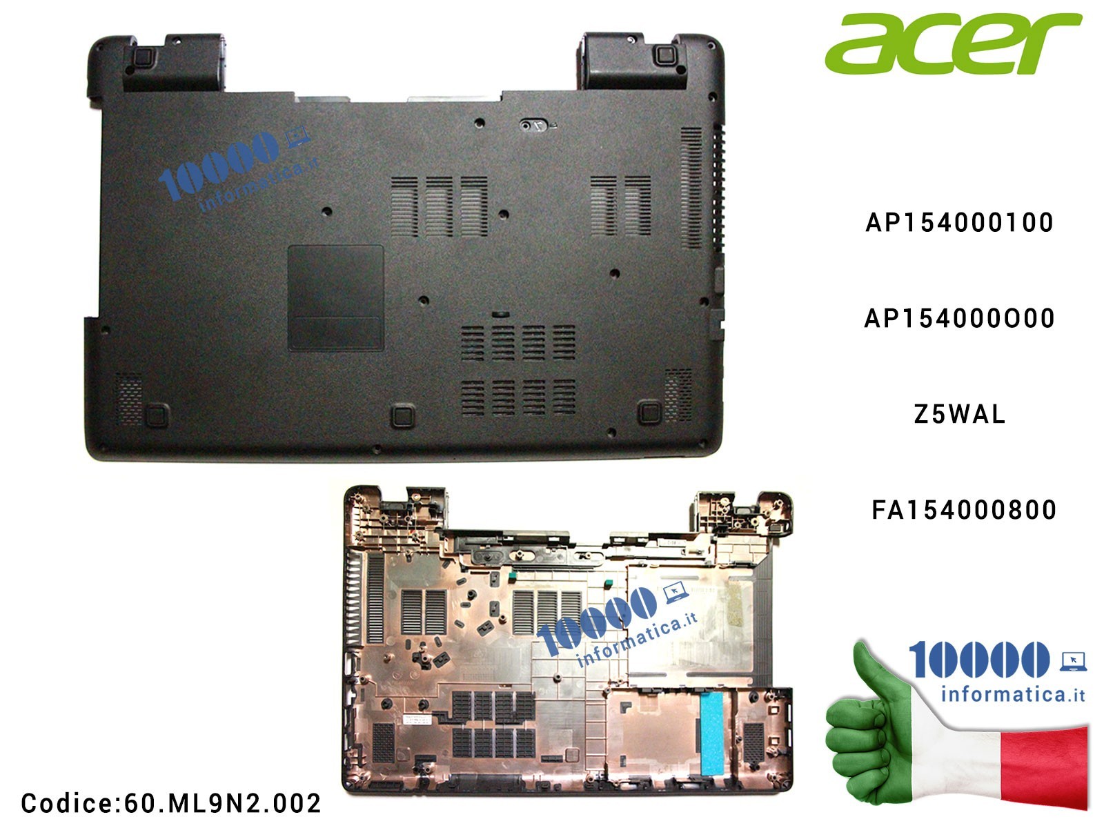 60.ML9N2.002 Bottom Case Scocca Inferiore ACER Aspire E5-511 E5-511G E5-511P E5-521 E5-521G E5-531 E5-531G E5-551 E5-551G E5-... 60.ML9N2.002 Bottom Case Scocca Inferiore ACER Aspire E5-511 E5-511G E5-511P E5-521 E5-521G E5-531 E5-531G E5-551 E5-551G E5-...