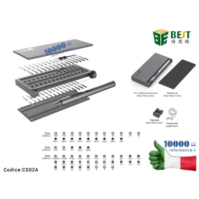 CS02A Cacciavite Elettrico Magnetici di Precisione BEST BST-9911 Esagonali Torx mini Stella batteria al litio Kit Atrezzi per...