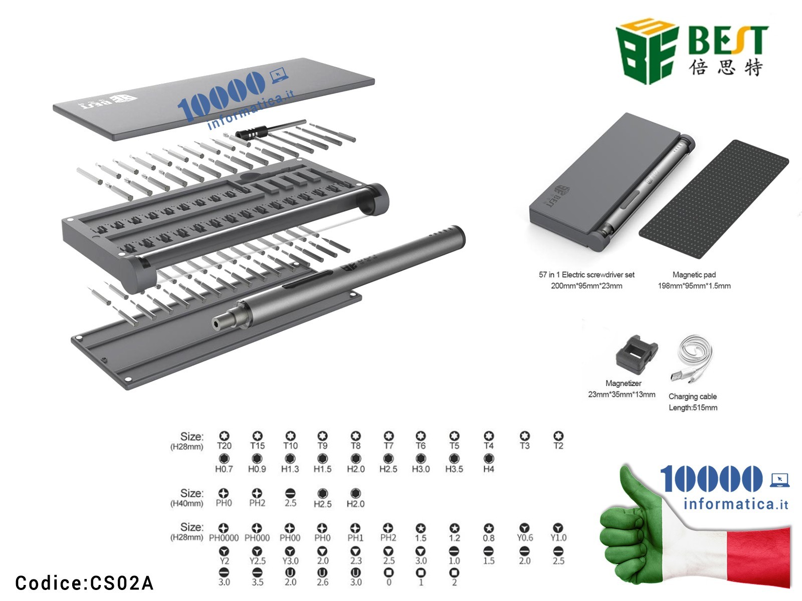 CS02A Cacciavite Elettrico Magnetici di Precisione BEST BST-9911 Esagonali Torx mini Stella batteria al litio Kit Atrezzi per... CS02A Cacciavite Elettrico Magnetici di Precisione BEST BST-9911 Esagonali Torx mini Stella batteria al litio Kit Atrezzi per...