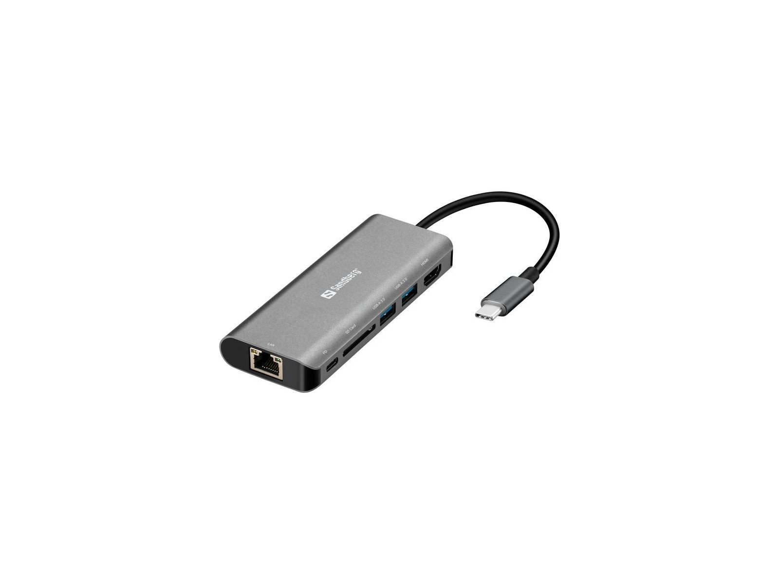 136-18 Sandberg USB-C Dock HDMI+LAN+SD+USB100W 136-18 Sandberg USB-C Dock HDMI+LAN+SD+USB100W