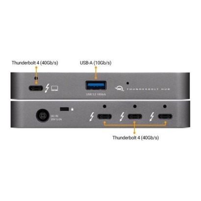 OWCTB4HUB5P OWC 40Gb/s Thunderbolt 4 USB 3.2 Gen 2 Type-A Port 17 x 118 x 73 mm 209 g Space Gray